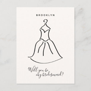 Cartão Postal ORÇAMENTO Simples Dress Bridesmaid Proposta