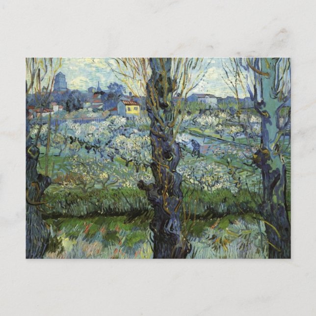 Cartão Postal Orchard Blossom, Vista de Arles, Vincent Van Gogh (Frente)