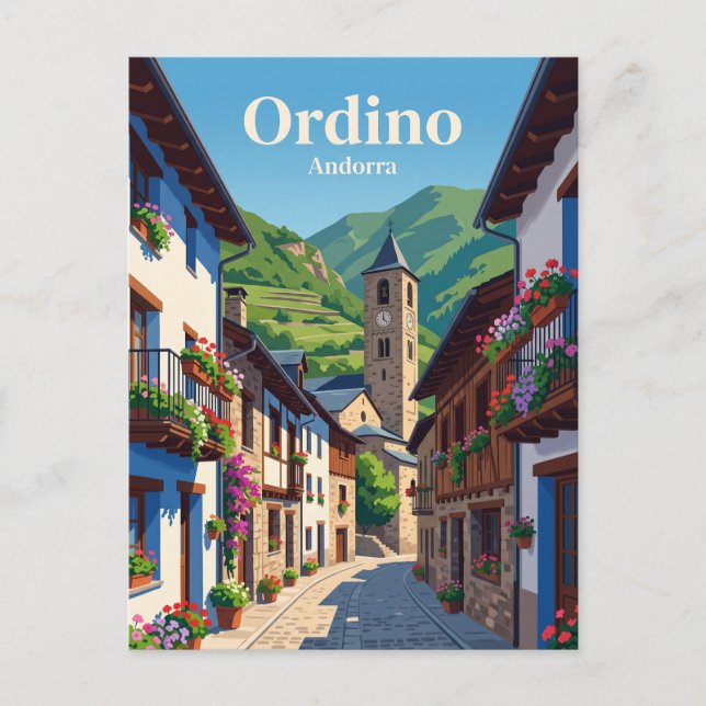 Cartão Postal Ordino Andorra (Frente)