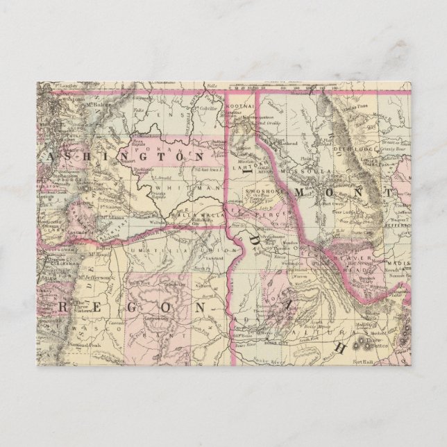 Cartão Postal Ore, Wash, Ida, Mont (Frente)