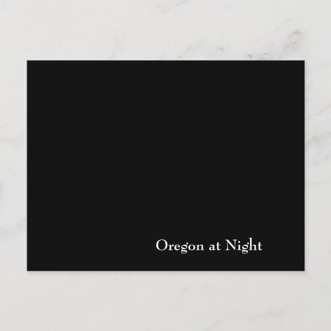 Cartão Postal Oregon à Noite (Frente)