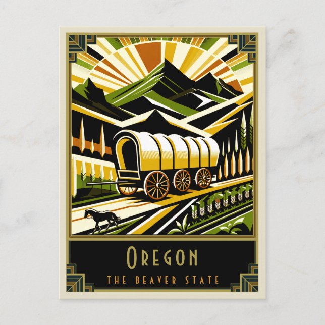 Cartão Postal Oregon | Art Déco (Frente)