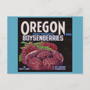 Cartão Postal Oregon Boysenberry, 1940 pode rotular