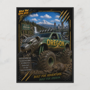 Cartão Postal Oregon Caminhão Monstro Arte Off Road