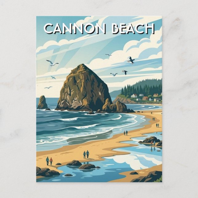 Cartão Postal Oregon Cannon Beach Travel (Frente)