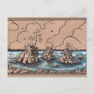 Cartão Postal Oregon Coast Seastacks pintura em forma de papel