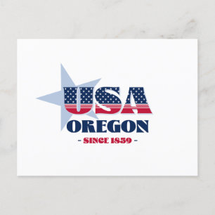 Cartão Postal Oregon em Cartão-postal vermelho, branco e azul