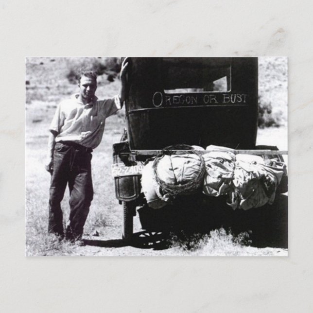 Cartão postal "OREGON OR BUST"! Promo para visitan (Frente)