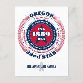 Cartão Postal Oregon, Salem, OR, Patriótico, Monograma