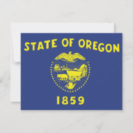 Cartão Postal Oregon State Flag Two Sided Seal & Pioneer