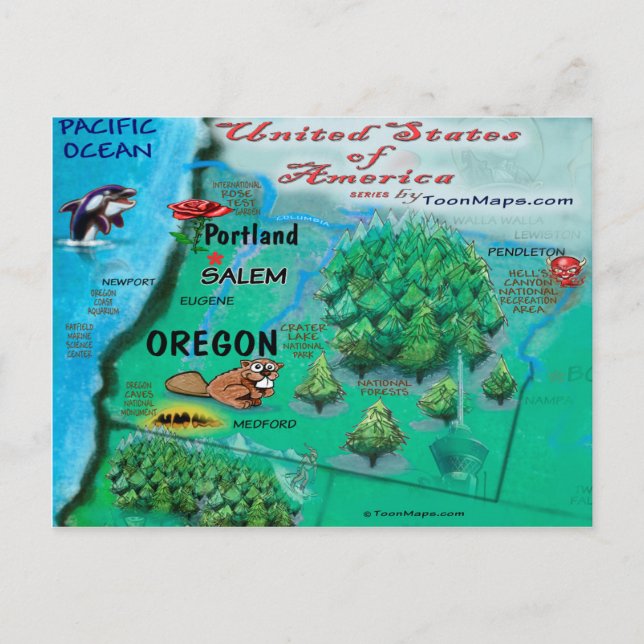 Cartão Postal Oregon USA Card (Frente)