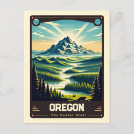 Cartão Postal Oregon | Vintage espirituosa patriótica