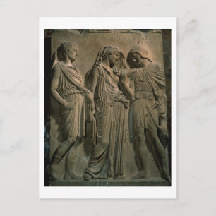 Cartão Postal Orfeus, Eurydice e Hermes (mármore)