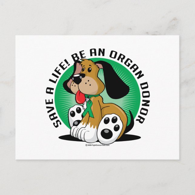 Cartão Postal Organ Donor Dog (Frente)