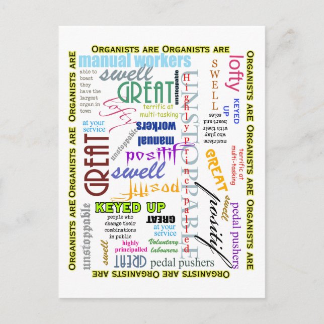 Cartão Postal Organistas são tudo cartão-postal (Frente)