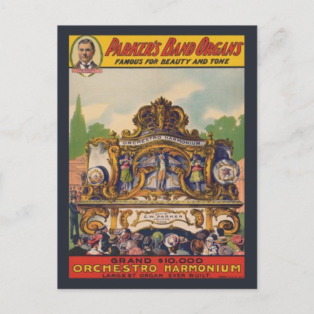 Cartão Postal Órgãos de Banda de Parker, Famosos Por Beleza E To (Frente)