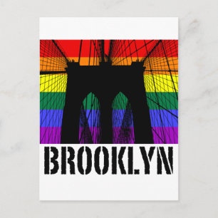 Cartão Postal Orgulho 2 da silhueta da ponte Brooklyn