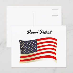 Cartão Postal Orgulho da bandeira Patriota Americana, Dia da Ind