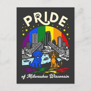 Cartão Postal Orgulho de Cães da Cidade de Milwaukee Wisconsin A