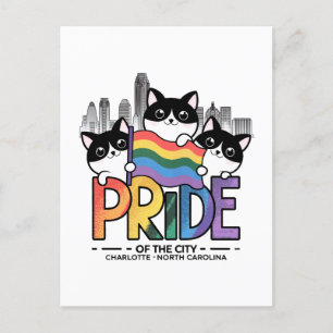 Cartão Postal Orgulho de Charlotte City Carolina do Norte EUA Ra