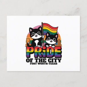 Cartão Postal Orgulho de Fort Worth City Texas USA Rainbow Flag