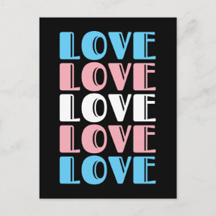 Cartão Postal Orgulho de Transgênero LGBTQ de Texto Repetitivo