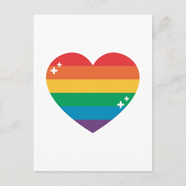Cartão Postal Orgulho | Design de arco-íris colorida (Frente)