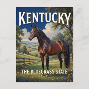 Cartão Postal Orgulho do Estado de Kentucky 🐎 País dos Cavalos