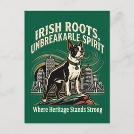 Cartão Postal Orgulho do Patrimônio Irlandês do Boston Terrier