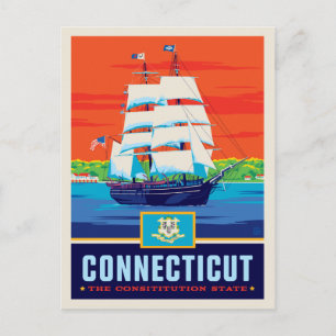 Cartão Postal Orgulho Estatal   Connecticut