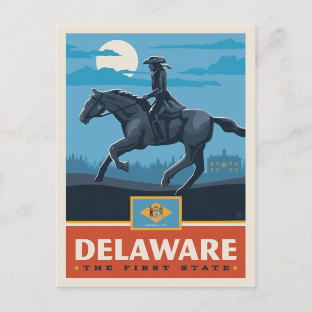 Cartão Postal Orgulho Estatal | Delaware 2 (Frente)