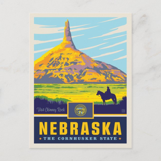 Cartão Postal Orgulho Estatal | Nebraska (Frente)