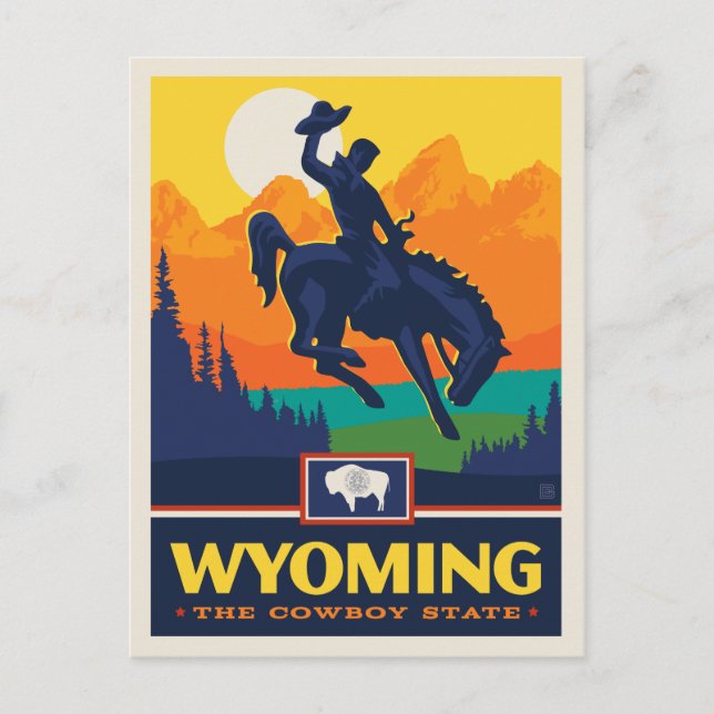 Cartão Postal Orgulho Estatal | Wyoming (Frente)