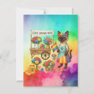 Cartão Postal Orgulho Gato - Peitos LGBTQ inspirados em Gato