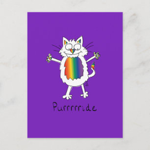 Cartão Postal Orgulho gay de Cat LGBTQ