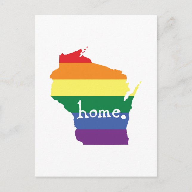 Cartão Postal Orgulho gay de Wisconsin | Mapa do lar (Frente)