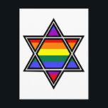 Cartão Postal Orgulho gay do Rainbow Star personalizável de Davi<br><div class="desc">Orgulho gay do Rainbow Star personalizável de David</div>