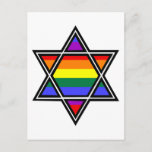 Cartão Postal Orgulho gay do Rainbow Star personalizável de Davi<br><div class="desc">Orgulho gay do Rainbow Star personalizável de David</div>