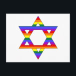 Cartão Postal Orgulho gay do Rainbow Star personalizável de Davi<br><div class="desc">Orgulho gay do Rainbow Star personalizável de David</div>