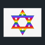 Cartão Postal Orgulho gay do Rainbow Star personalizável de Davi<br><div class="desc">Orgulho gay do Rainbow Star personalizável de David</div>