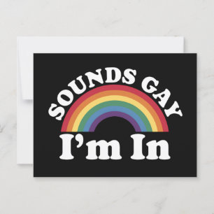 Cartão Postal Orgulho Gay LGBT Arco-íris Soa Gay Estou Dentro 