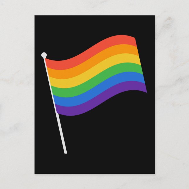 Cartão Postal Orgulho LGBT+. Bandeira arco-íris (Frente)