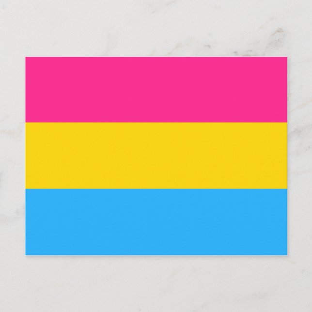 Cartão Postal Orgulho Pansexual (Bandeira Pan) (Frente)