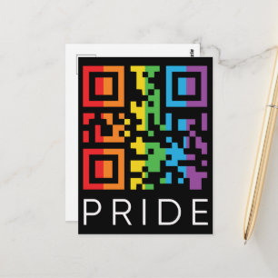 Cartão Postal Orgulho Rainbow QR Code LGBTQIA+