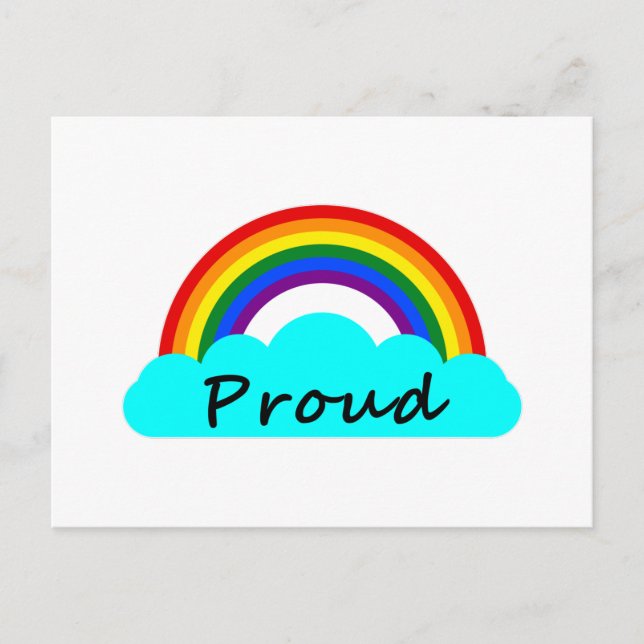 Cartão Postal Orgulhoso - Arco-íris LGBT (Frente)