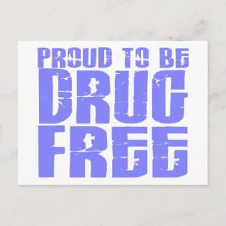 Cartão Postal Orgulhoso ser droga livre 2 a luz - azul