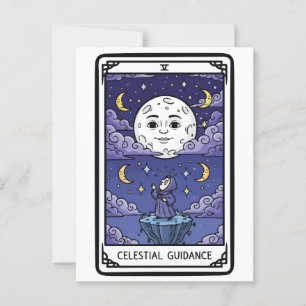 Cartão Postal Orientação Celestial - Bruxa olhando para a lua