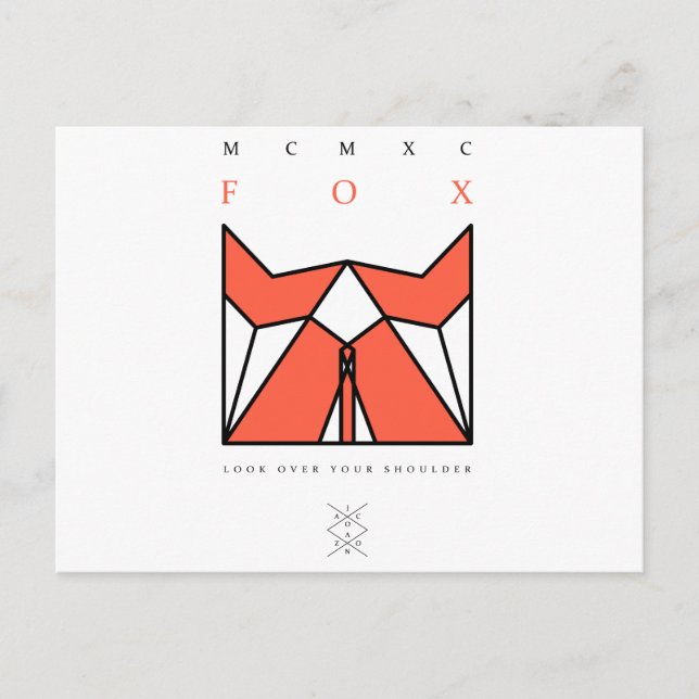 Cartão Postal origami fox (Frente)