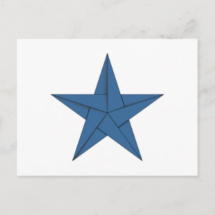 Cartão Postal Origami Star - Azul