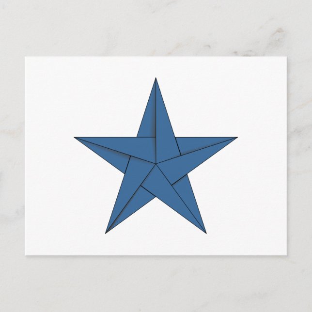 Cartão Postal Origami Star - Azul (Frente)
